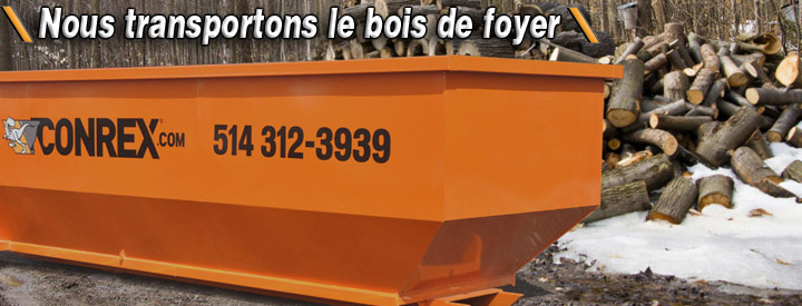 conteneur pour transport de bois de foyer.